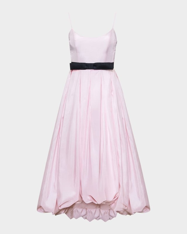 Diane Pleated High-Low Bubble Midi Dress